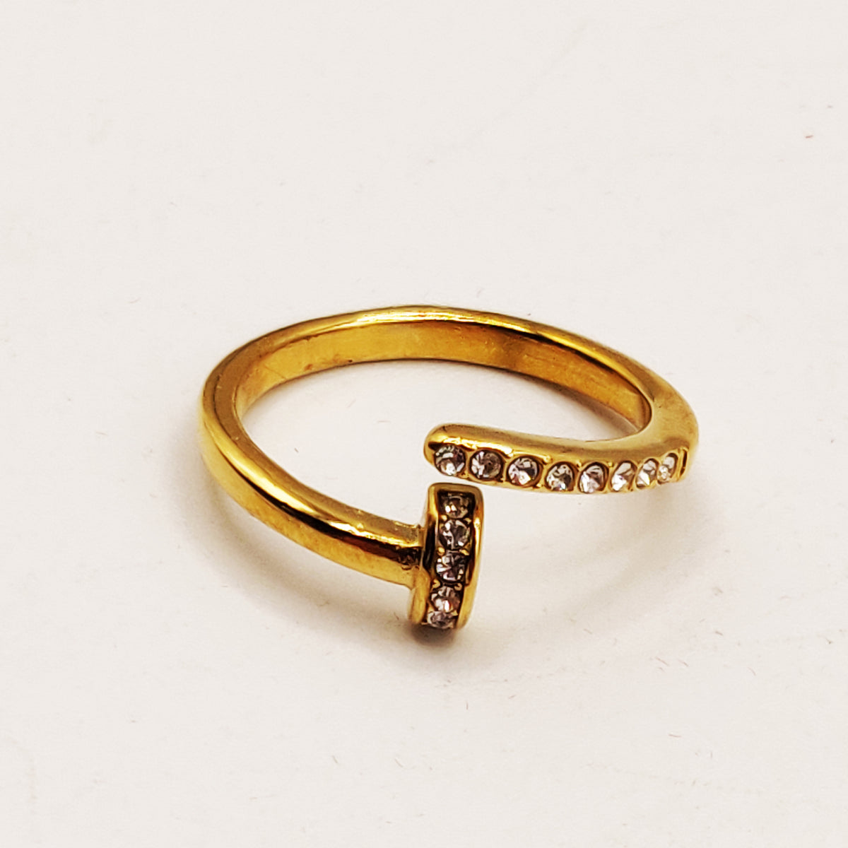 Bague Clou Luxe (Cristaux tête et bout)