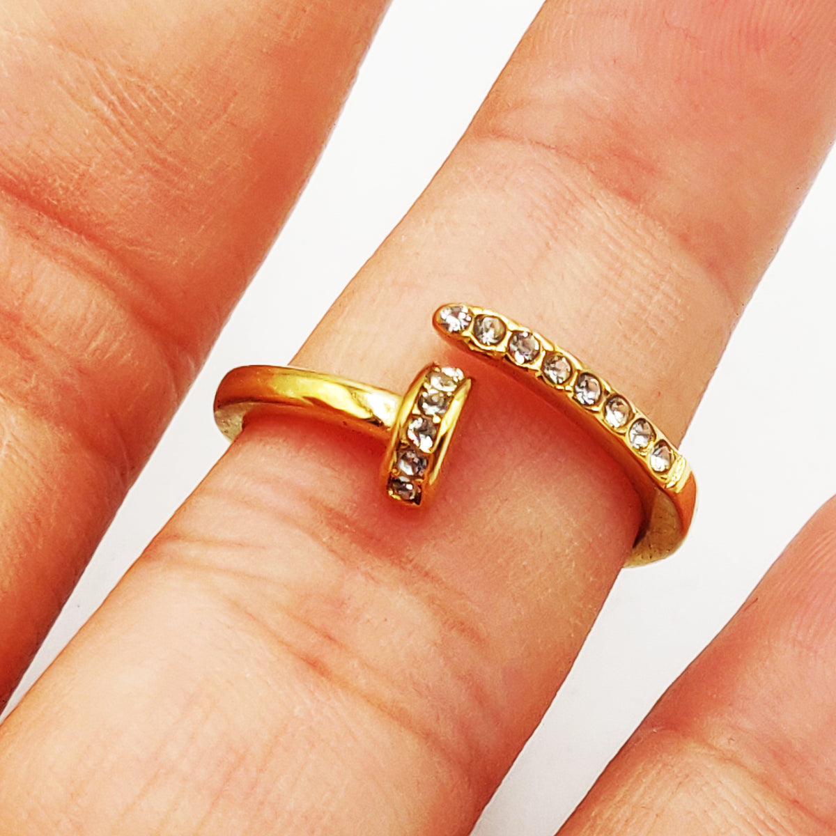Bague Clou Luxe (Cristaux tête et bout)