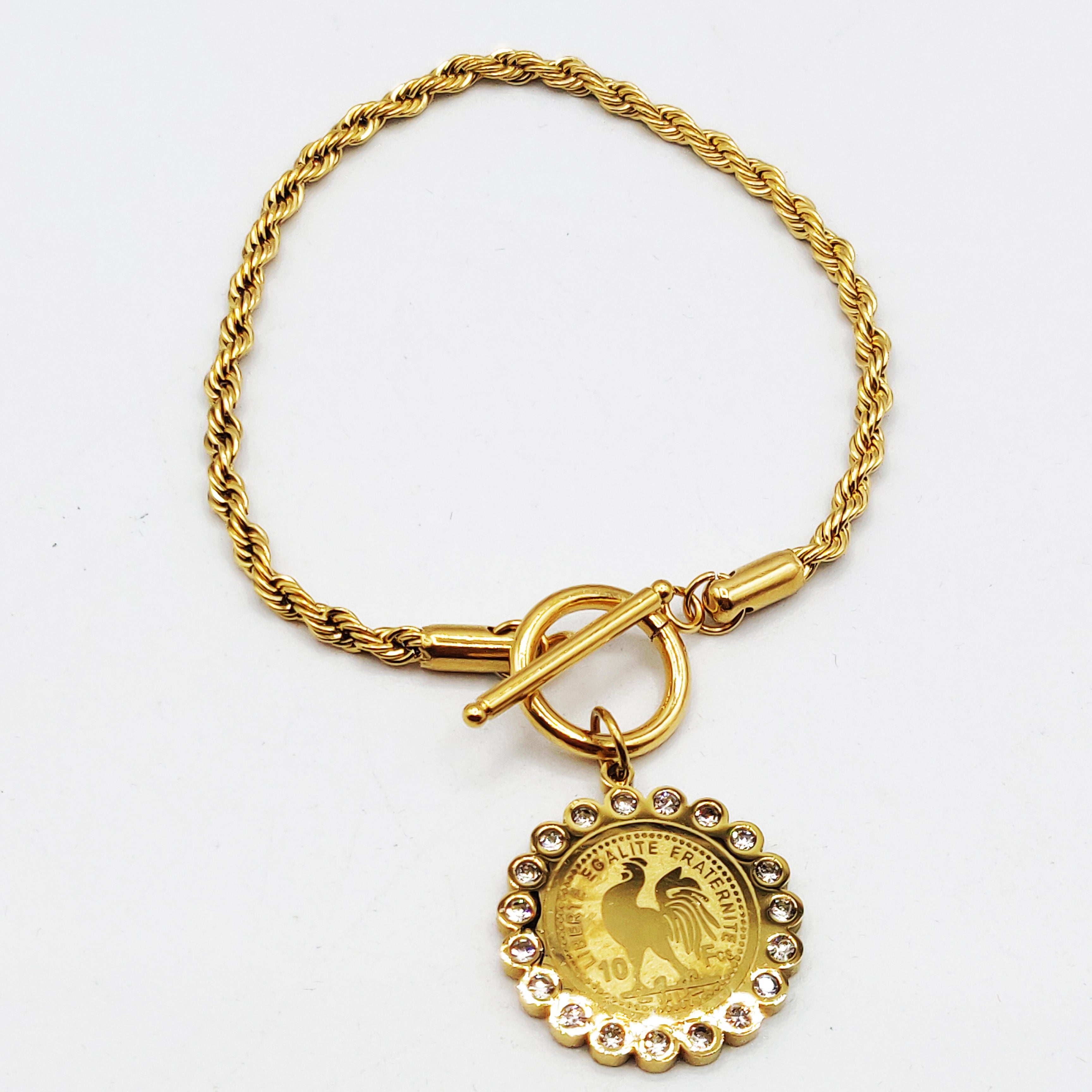 Bracelet Torsade Multi Lignes Louise Coq Luxe Tour Cristaux
