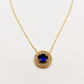 Collier Cercle Cristal Bleu Tour Cristaux