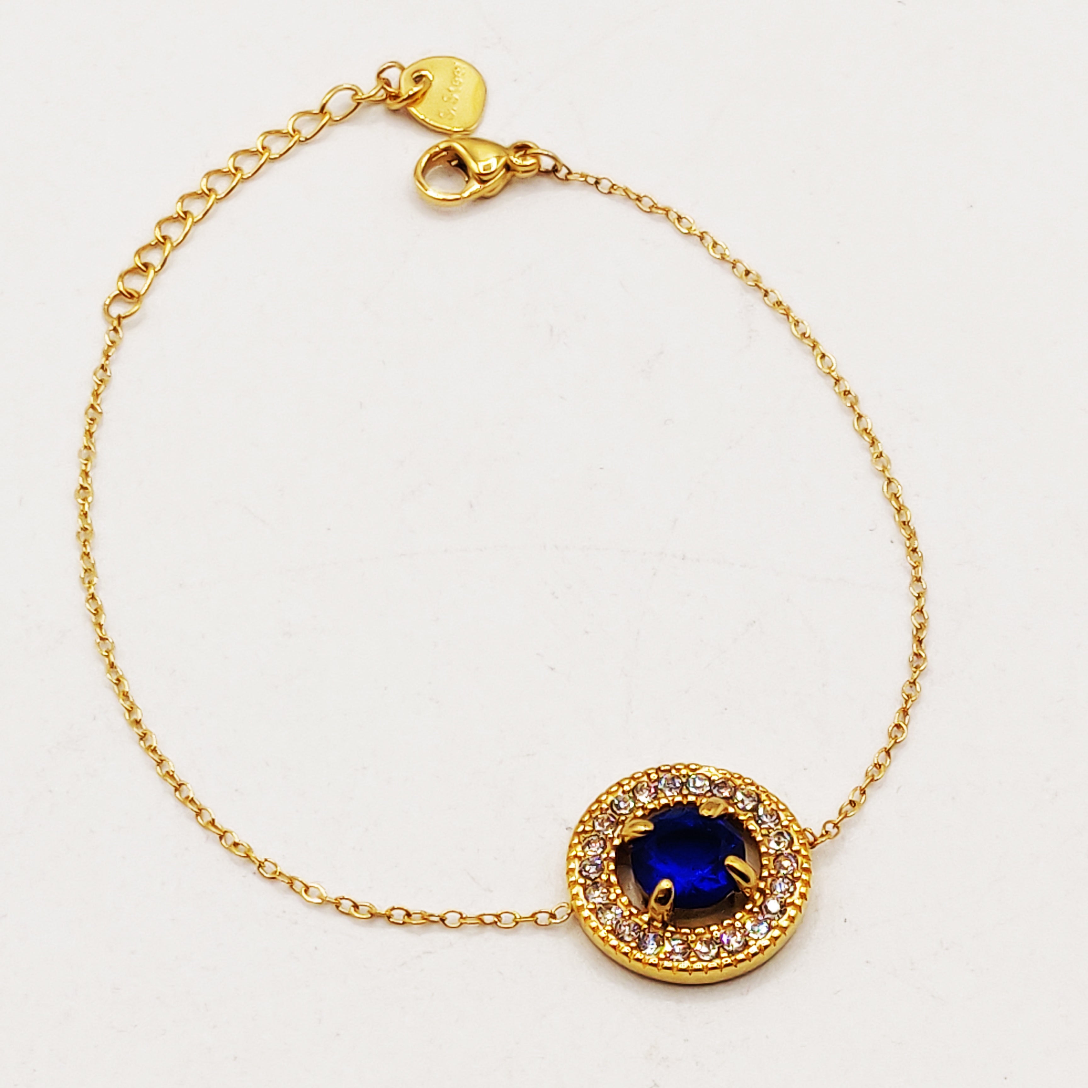 Bracelet Cercle Cristal Bleu Tour Cristaux