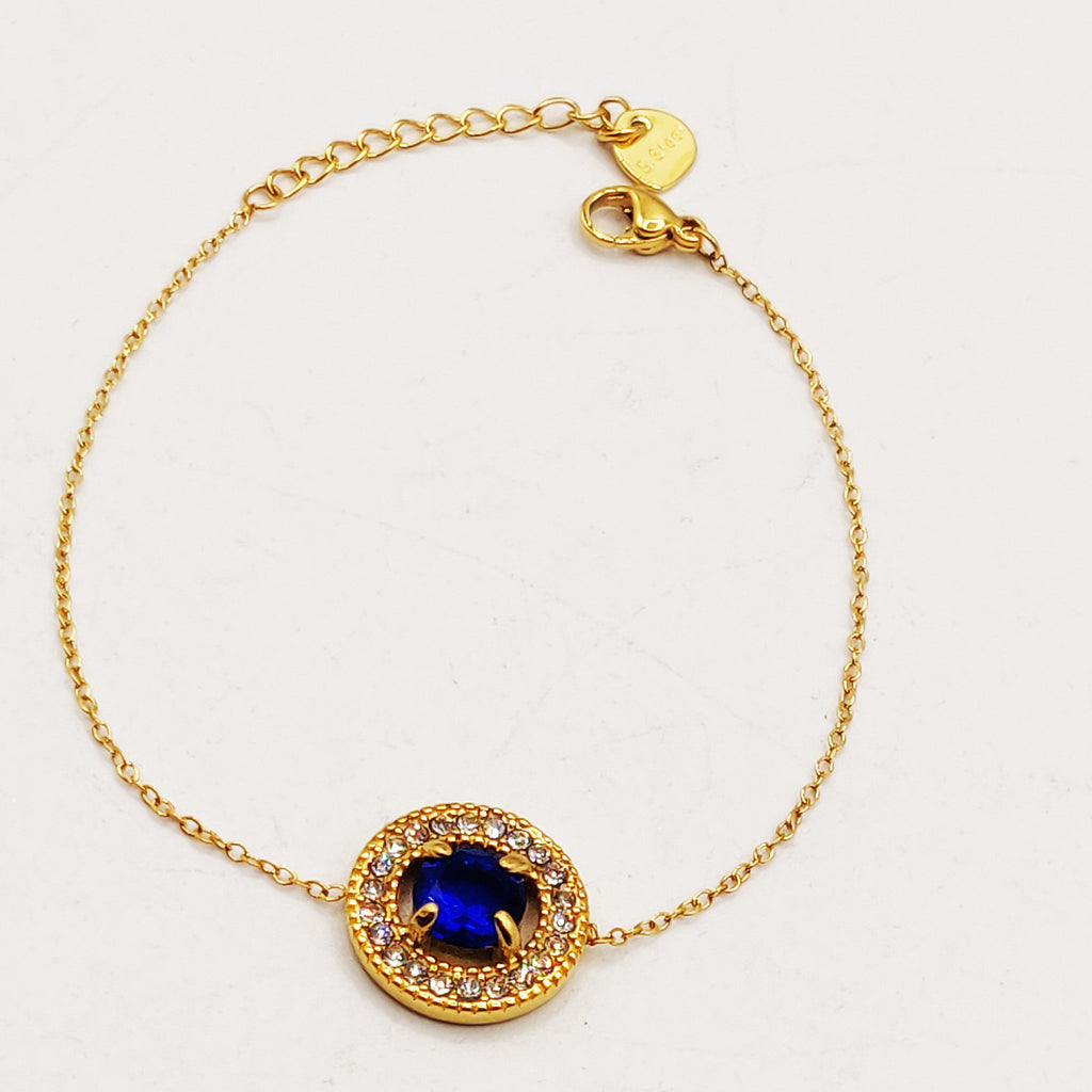 Bracelet Cercle Cristal Bleu Tour Cristaux