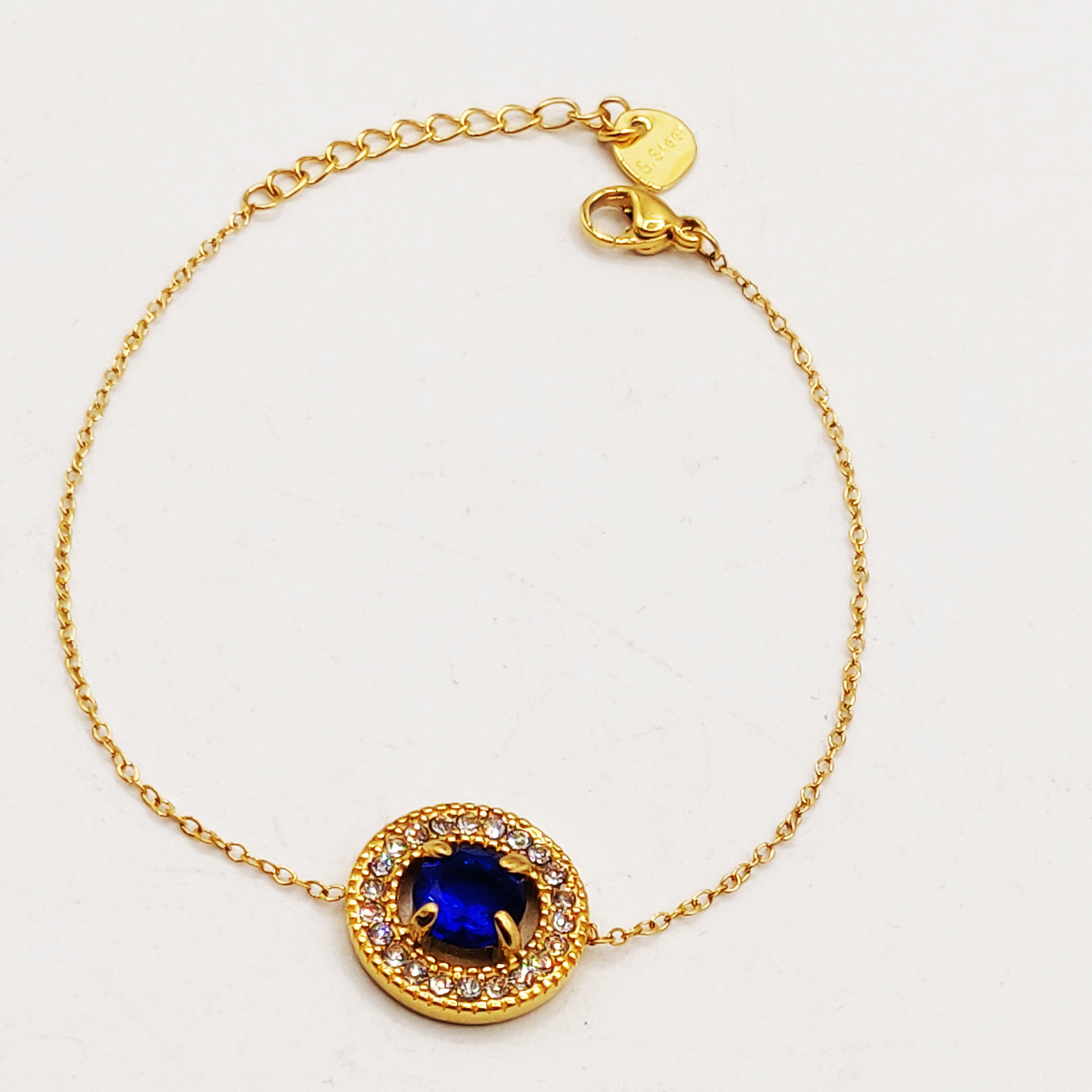 Bracelet Cercle Cristal Bleu Tour Cristaux