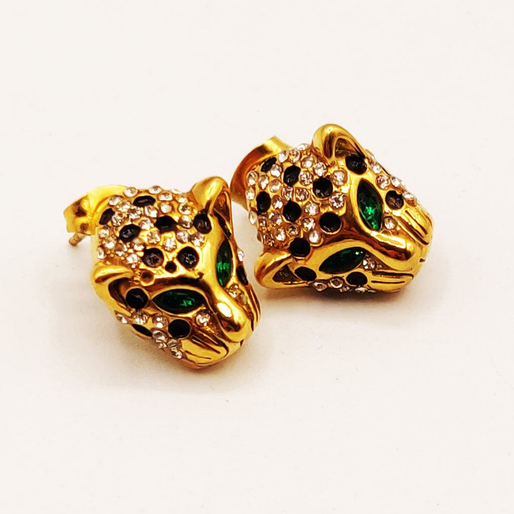 Boucles d'oreilles Torsade Tête Jaguar Luxe