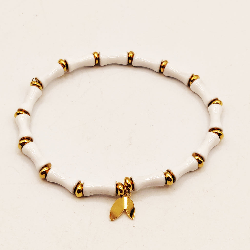 Bracelet Élastique Os Blancs Luxe
