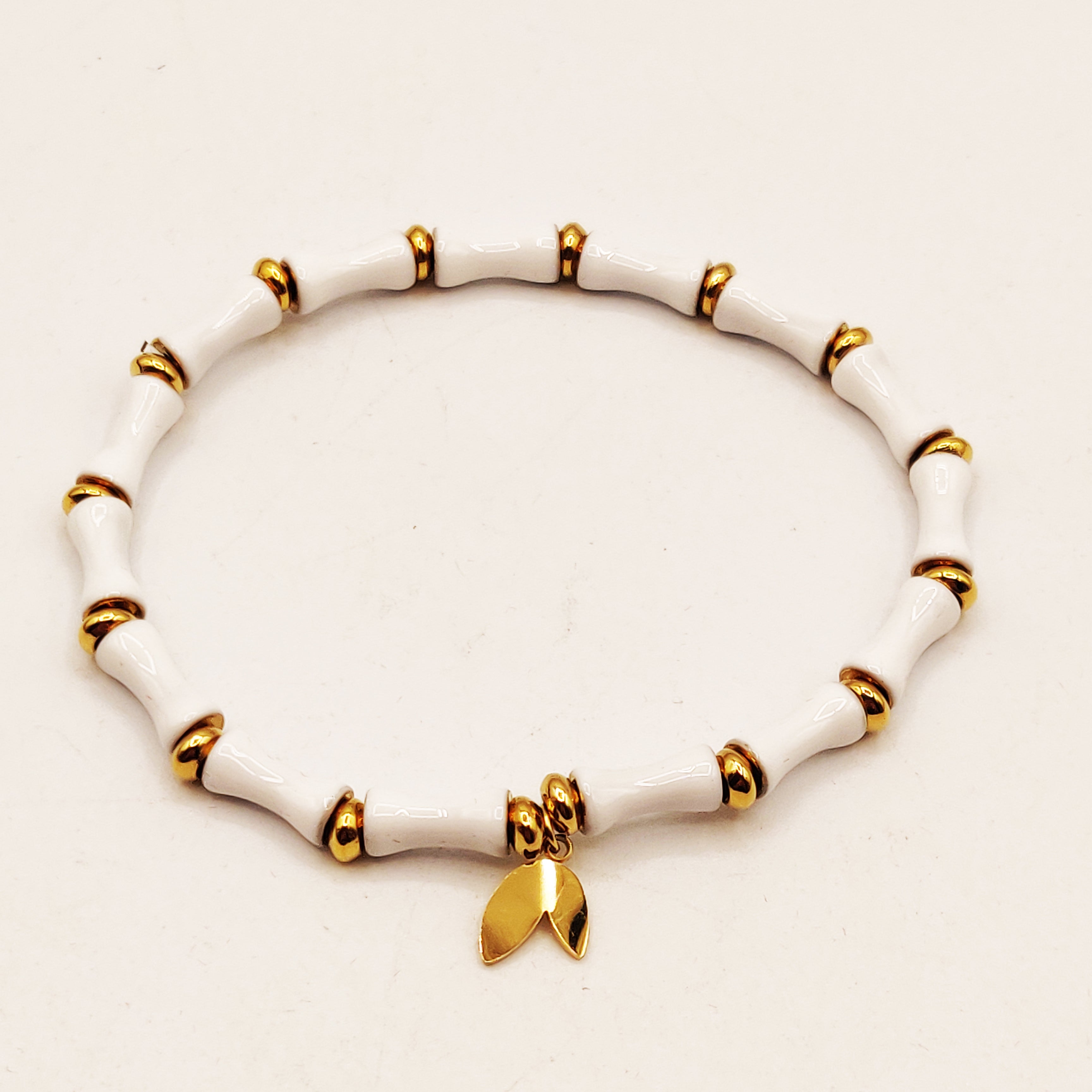 Bracelet Élastique Os Blancs Luxe