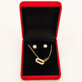 Coffret Collier et Boucles d'oreilles Double Ovales