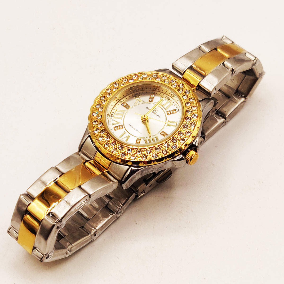 Montre Giorgio & Dario EU3873L Fond Blanc Bracelet Argenté et Doré