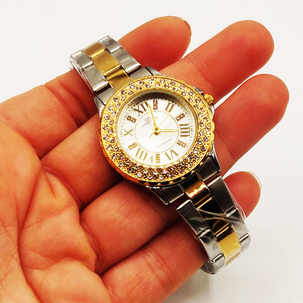 Montre Giorgio & Dario EU3873L Fond Blanc Bracelet Argenté et Doré