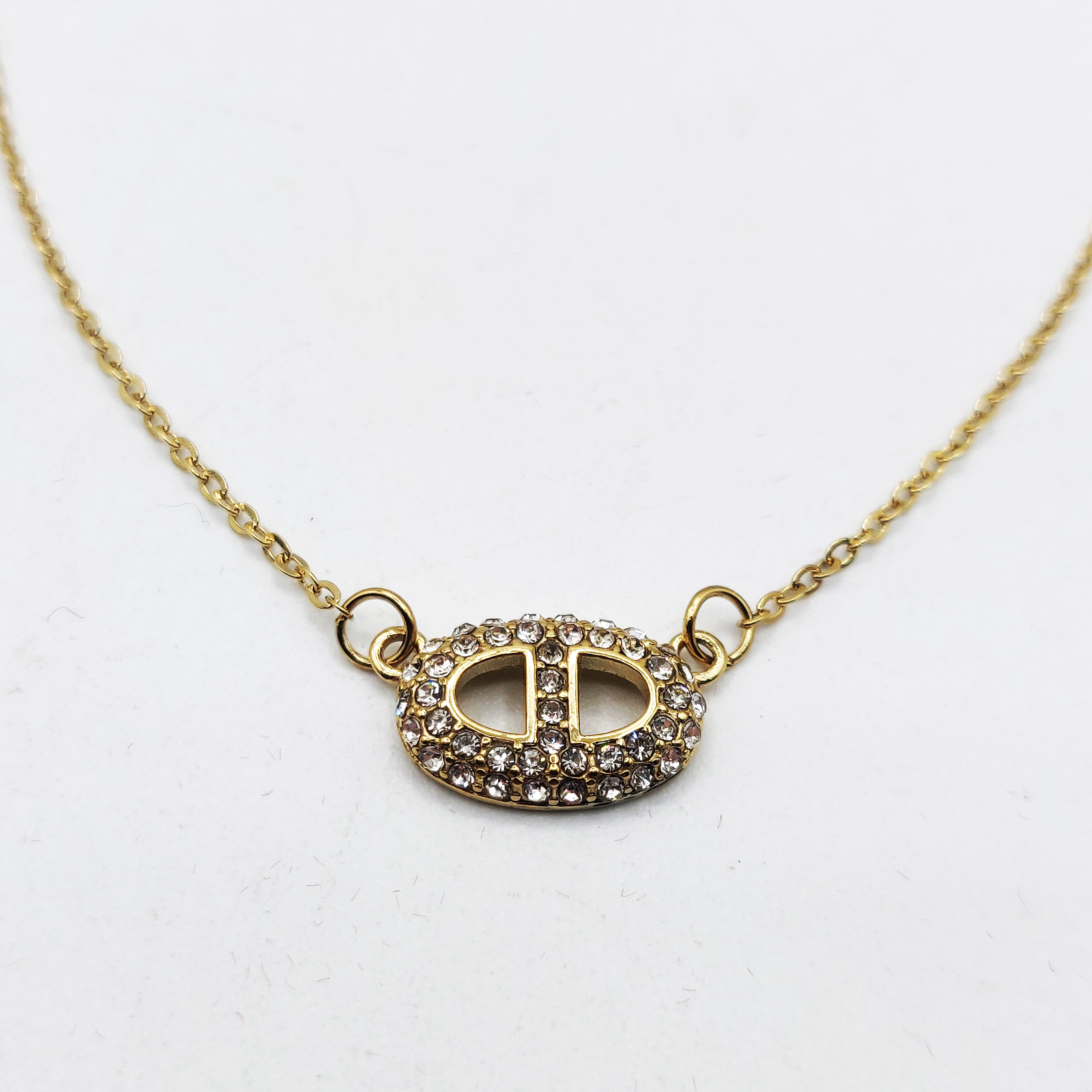 Collier Simple H Luxe Cristaux