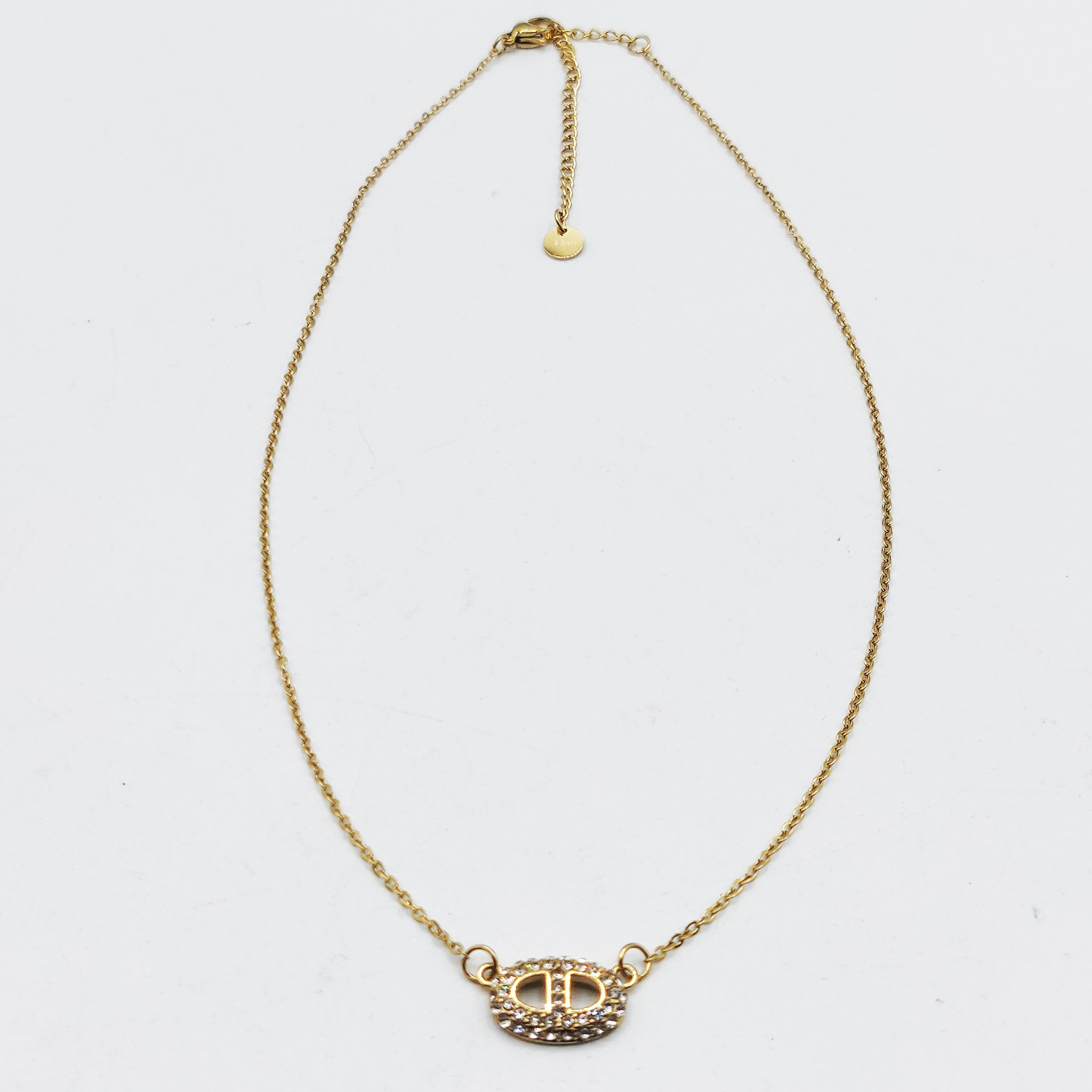 Collier Simple H Luxe Cristaux