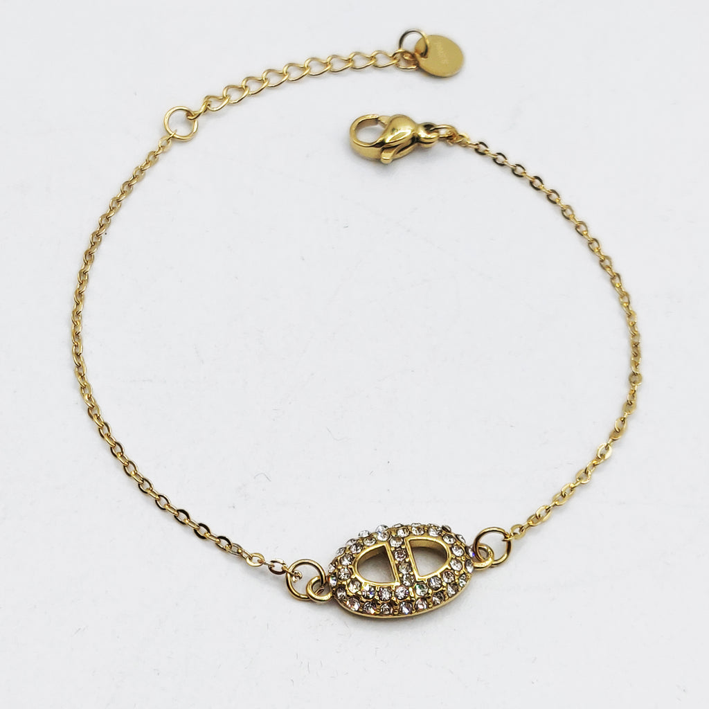 Bracelet Simple H Luxe Cristaux
