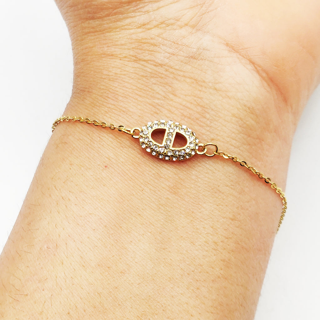 Bracelet Simple H Luxe Cristaux
