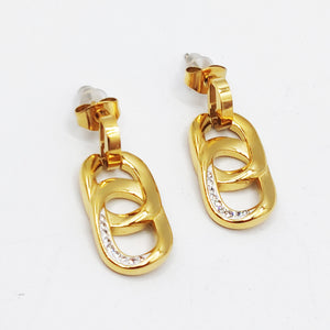 Boucles d'oreilles Torsade Pendentif Double C Luxe