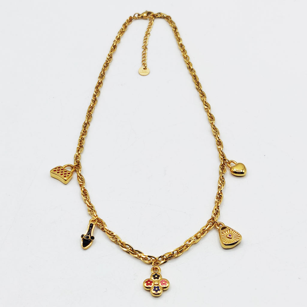Collier Bibelots Colorés Trèfle Luxe