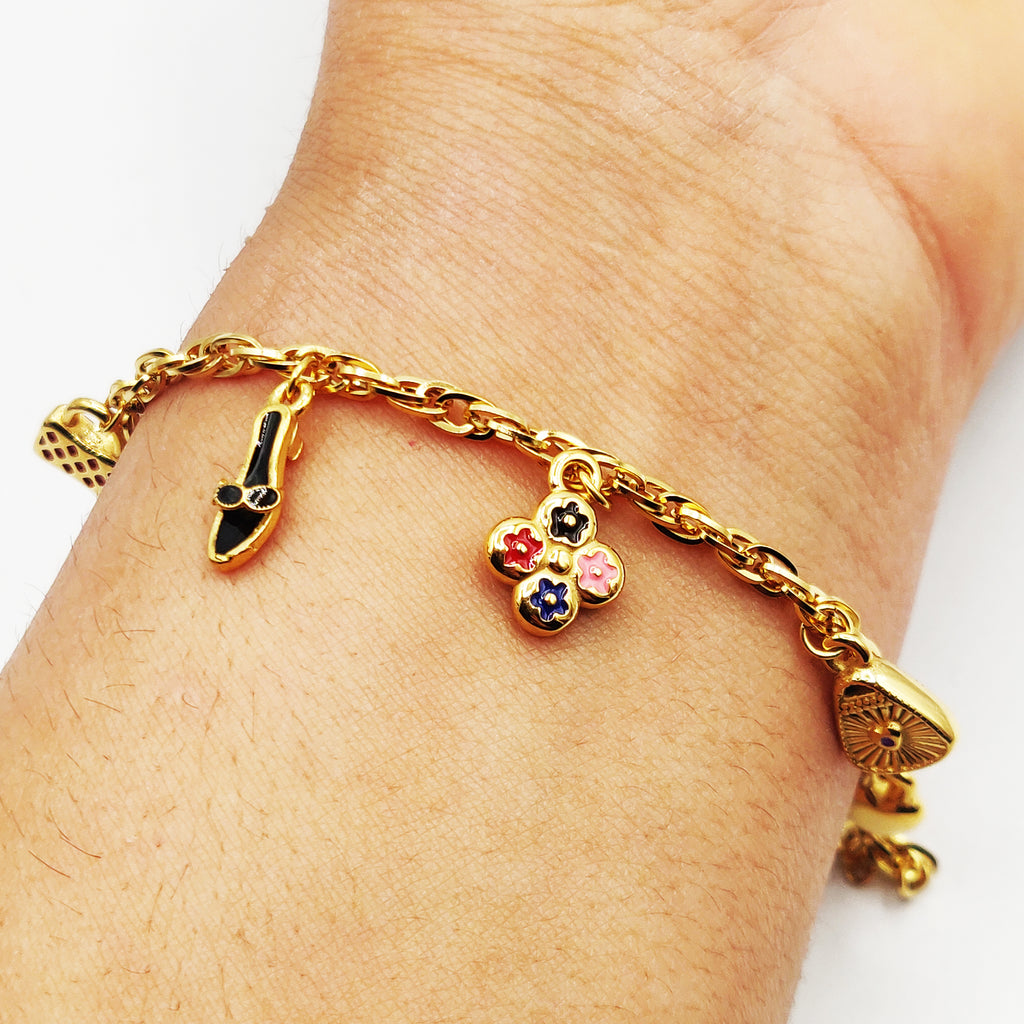 Bracelet Bibelots Colorés Trèfle Luxe
