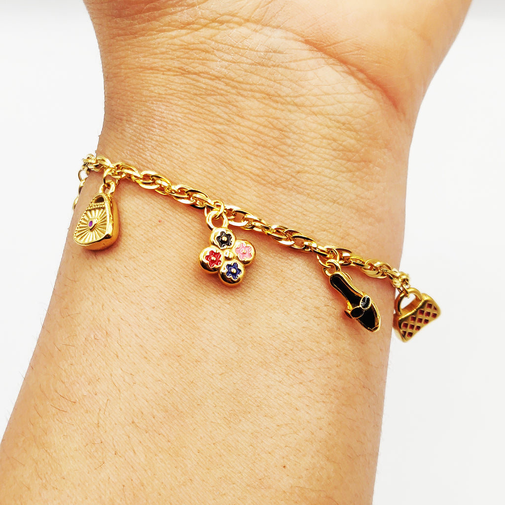 Bracelet Bibelots Colorés Trèfle Luxe