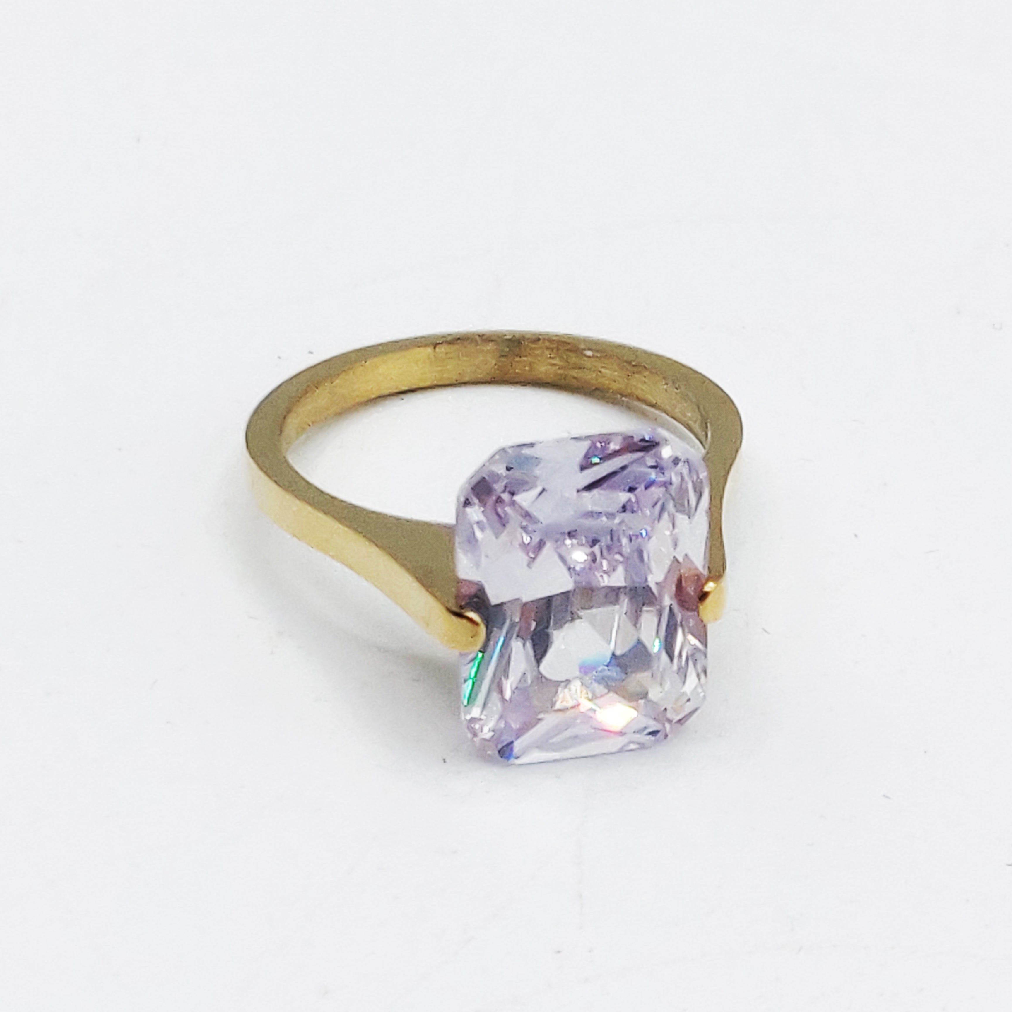 Bague Gros Cristal Rectangle Luxe