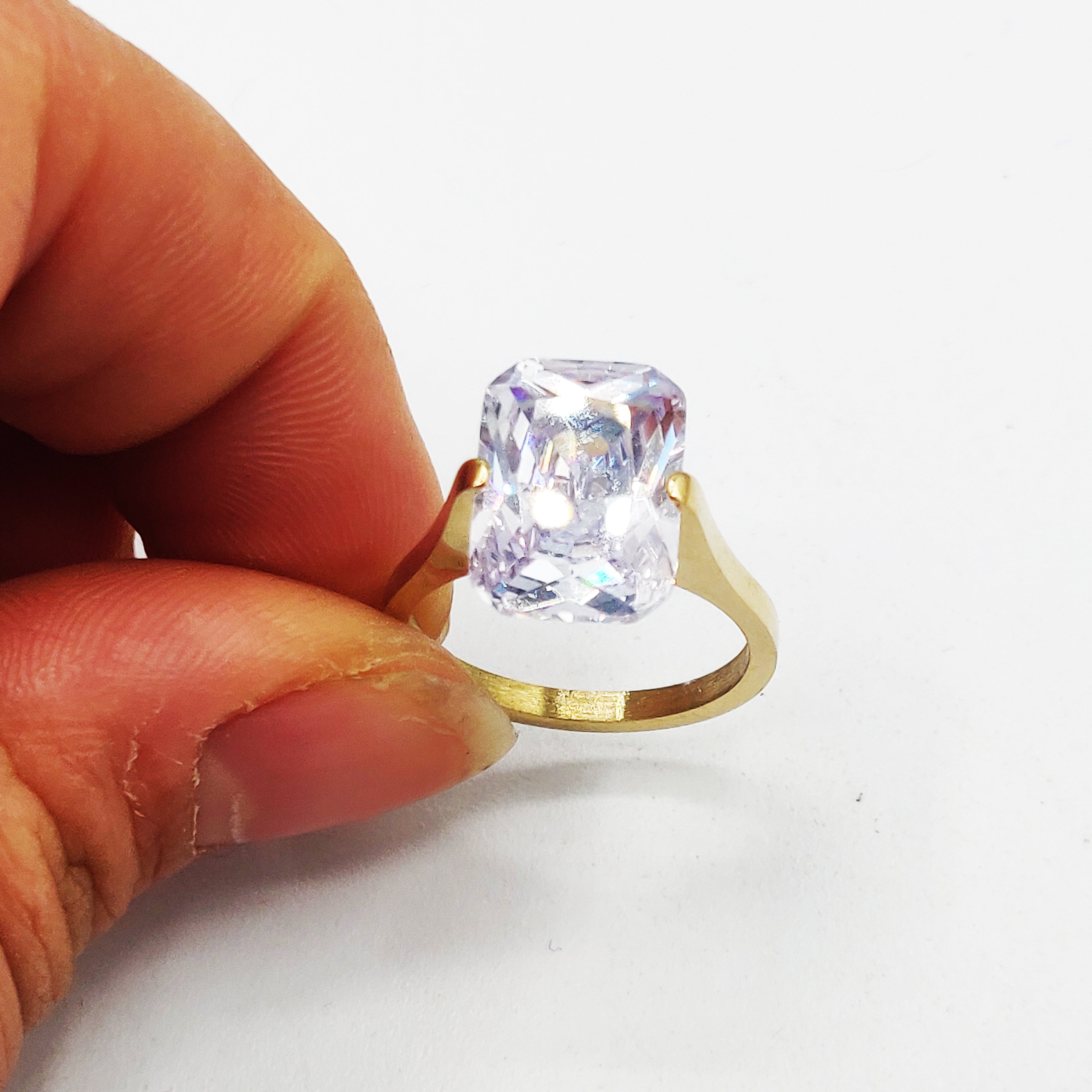 Bague Gros Cristal Rectangle Luxe