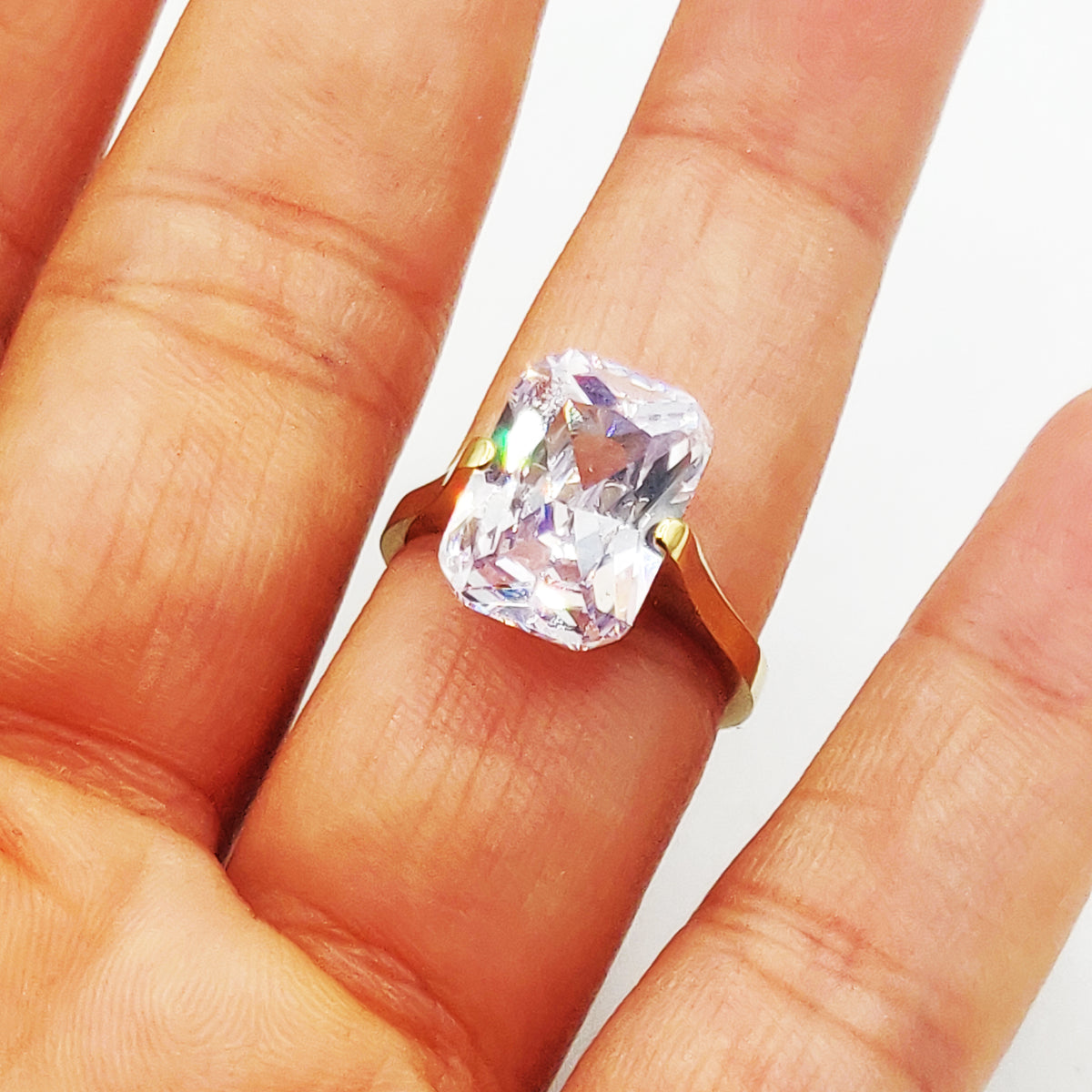 Bague Gros Cristal Rectangle Luxe