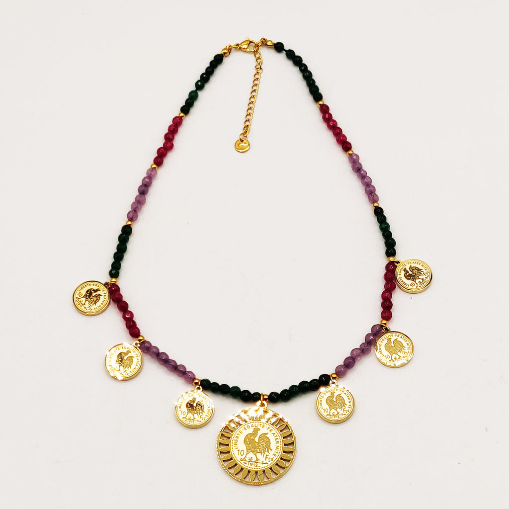 Collier Perles d'imitation Multi Louise Coq Luxe