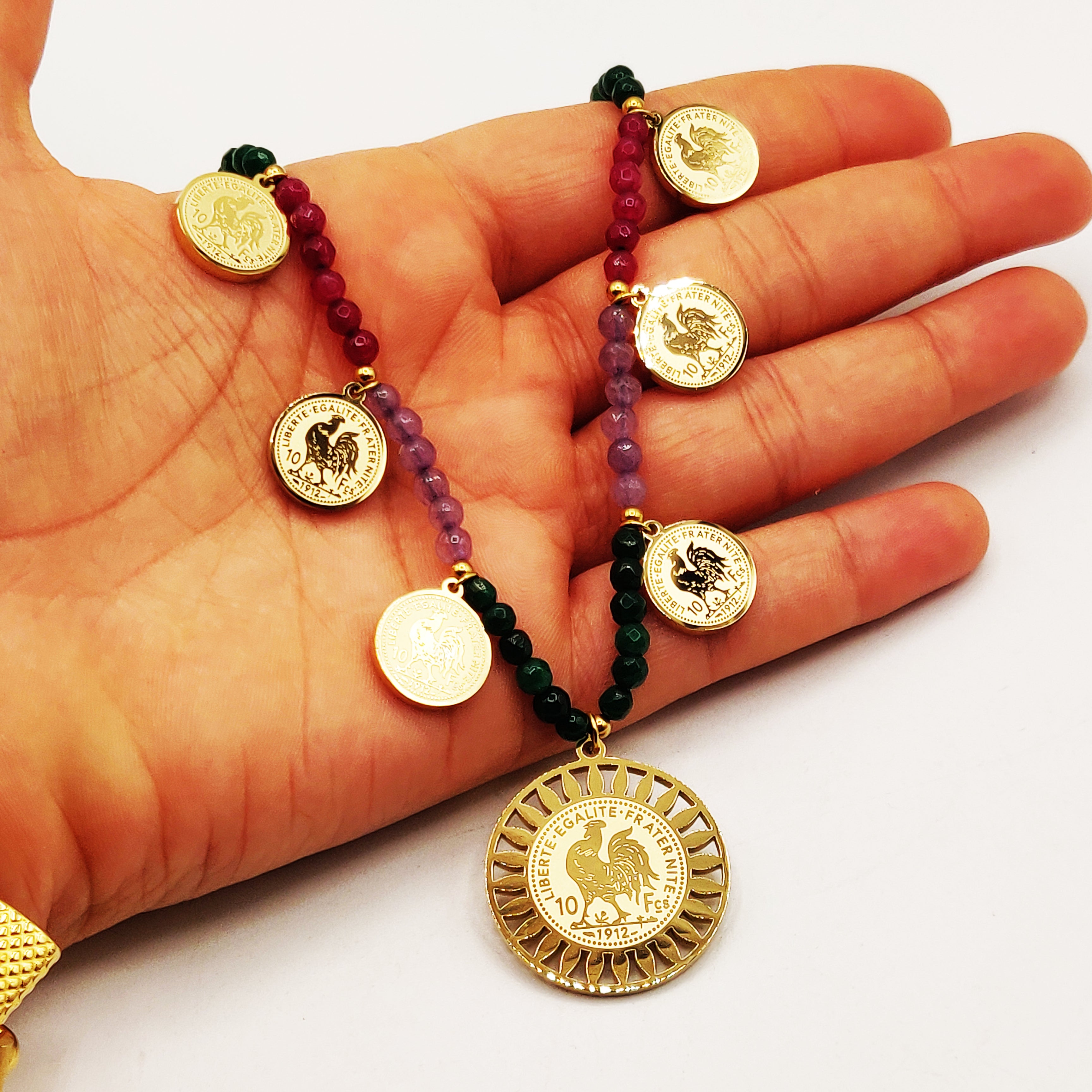 Collier Perles d'imitation Multi Louise Coq Luxe