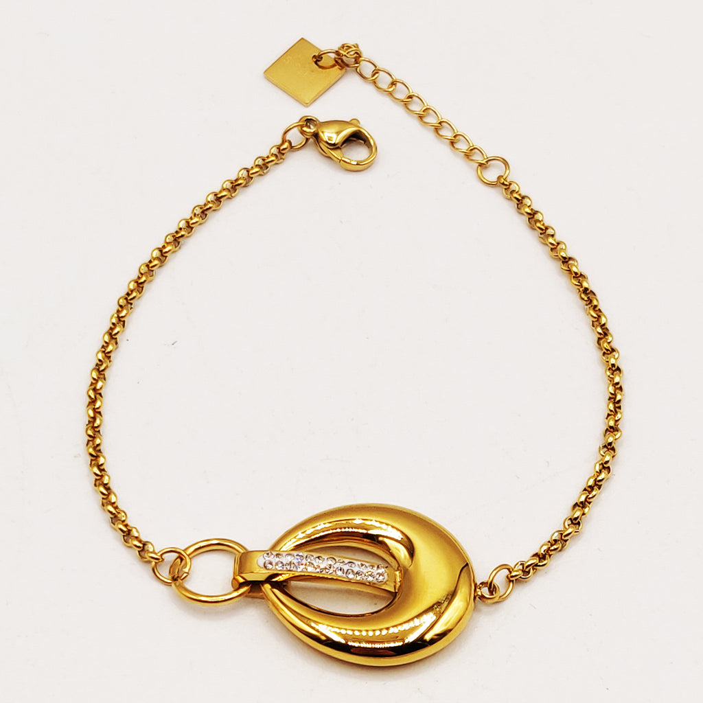 Bracelet Maillons Goutte Barre Cristaux Luxe