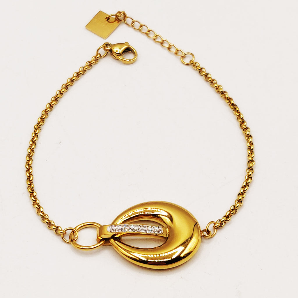 Bracelet Maillons Goutte Barre Cristaux Luxe