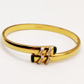 Bracelet Rigide Bandes Cristaux Verts Luxe