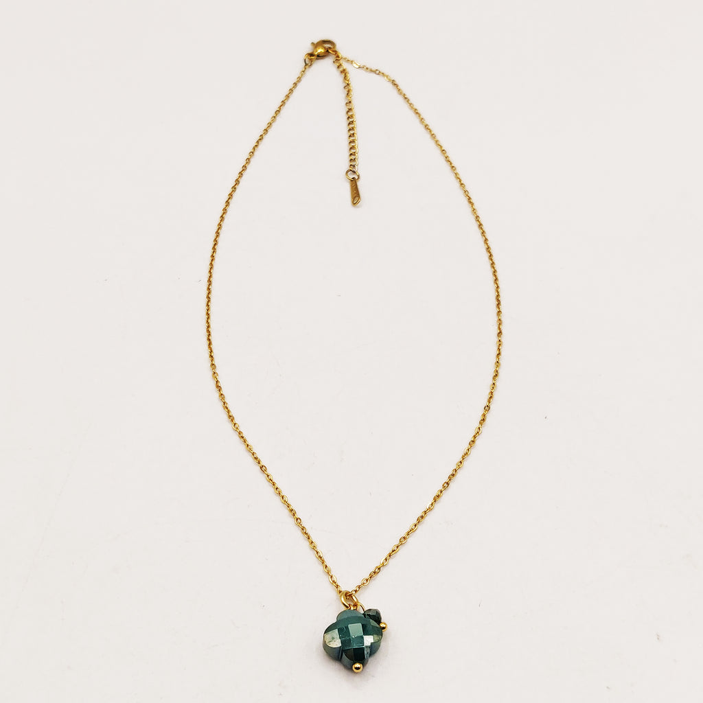 Collier Simple Trèfle Vert