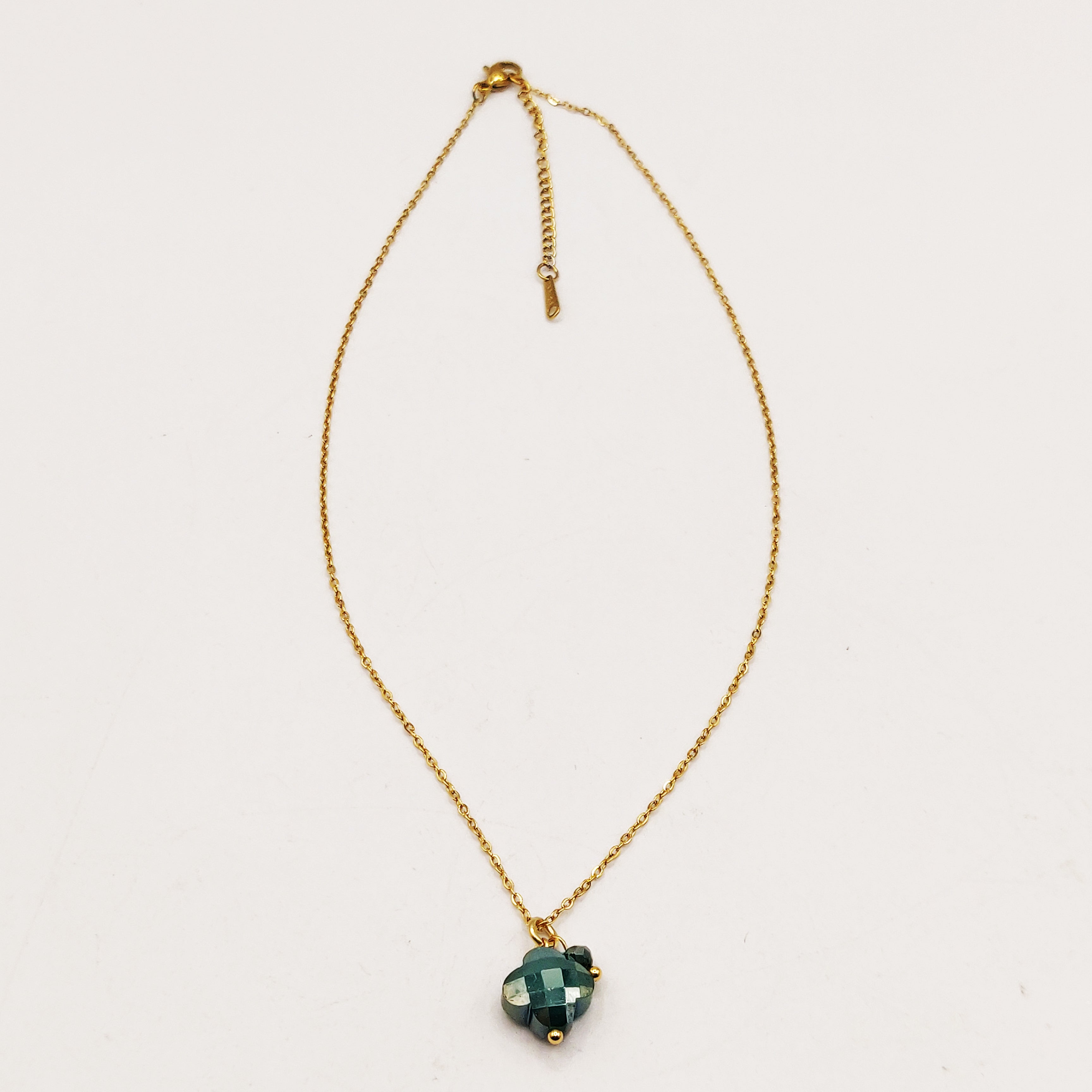 Collier Simple Trèfle Vert
