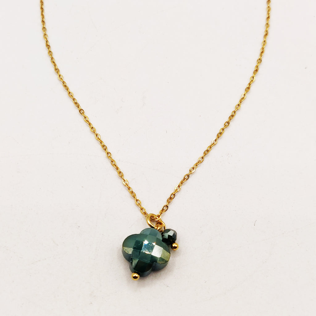 Collier Simple Trèfle Vert