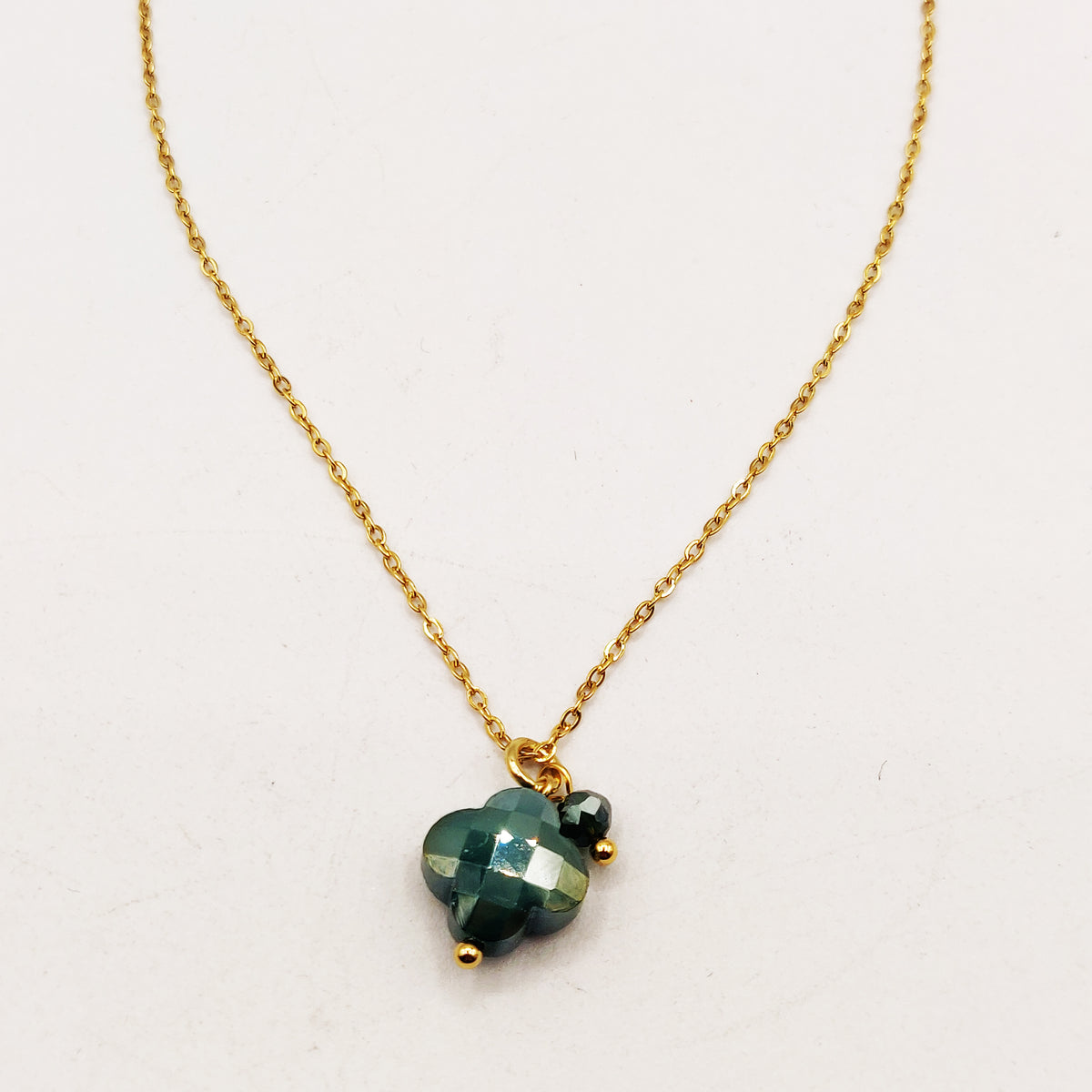 Collier Simple Trèfle Vert