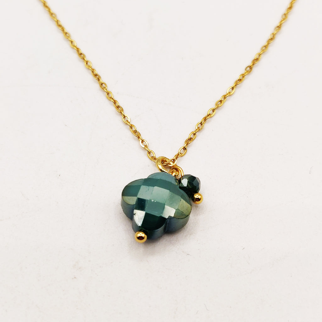 Collier Simple Trèfle Vert