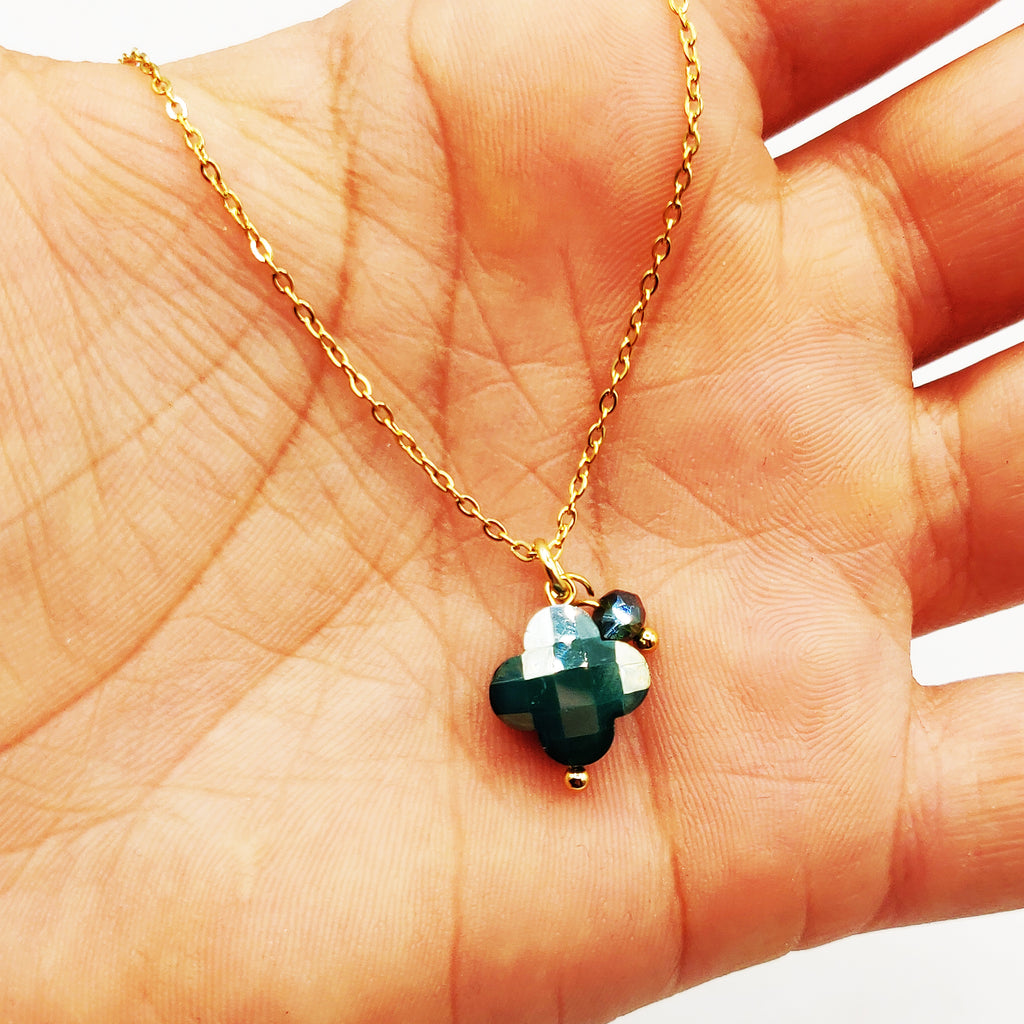 Collier Simple Trèfle Vert