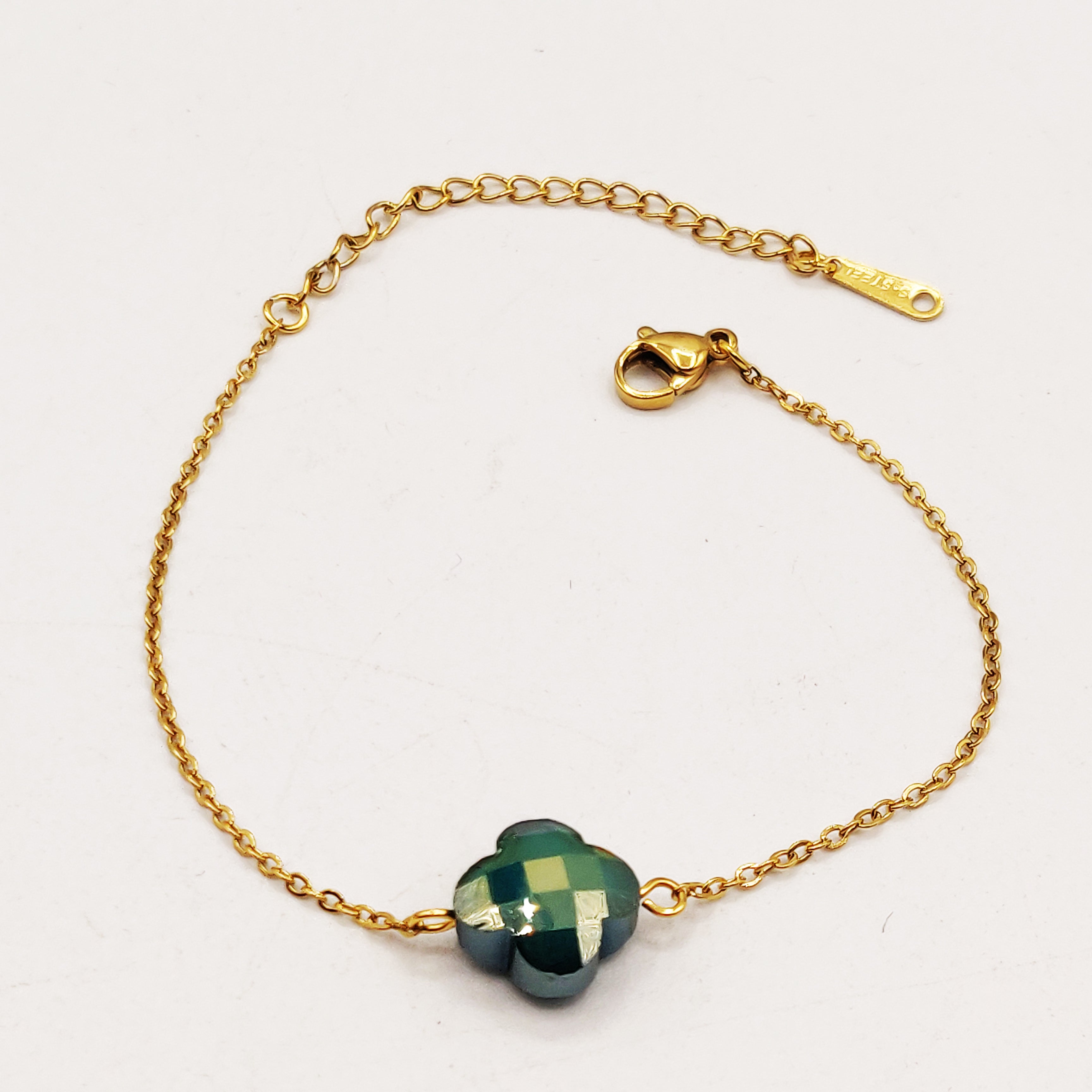 Bracelet Simple Trèfle Vert