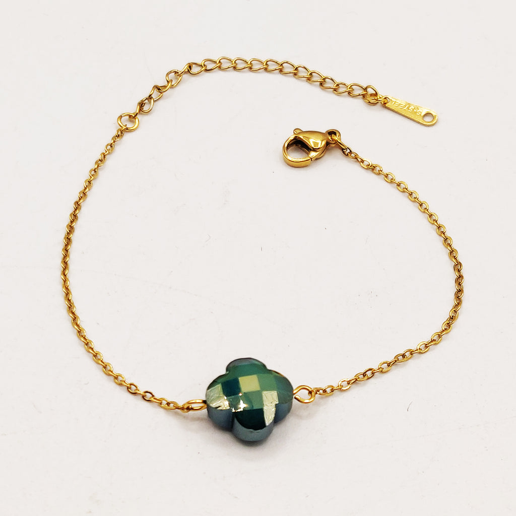 Bracelet Simple Trèfle Vert