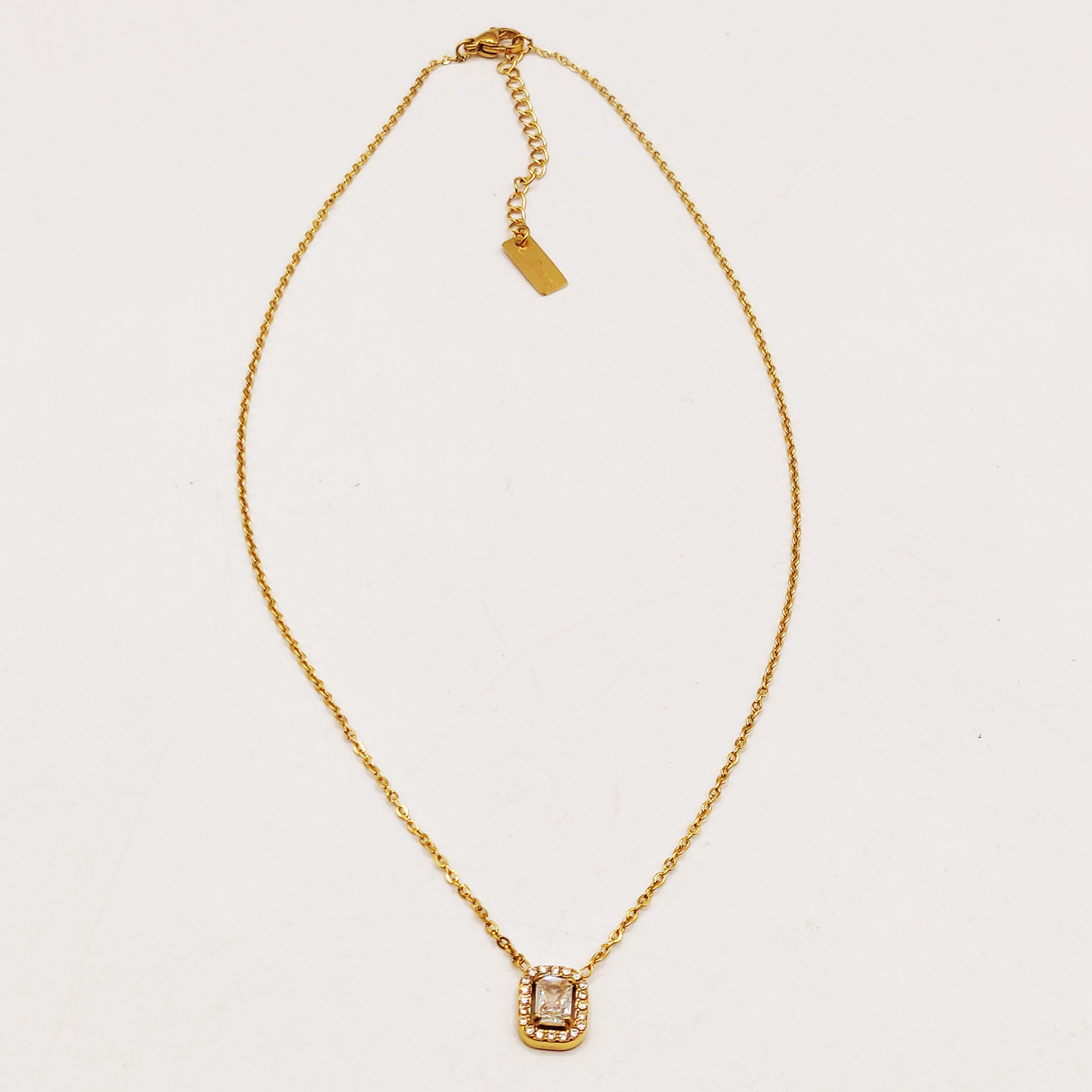 Collier Simple Cristal Rectangle Tour Cristaux
