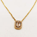Collier Simple Cristal Rectangle Tour Cristaux