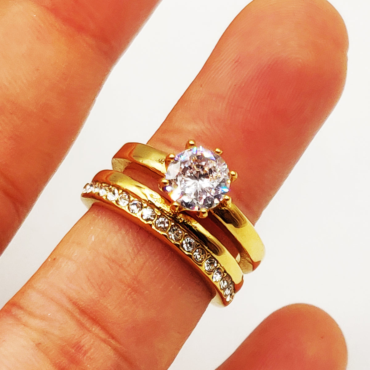 Bague Mariage Ligne Cristaux et Cristal Luxe