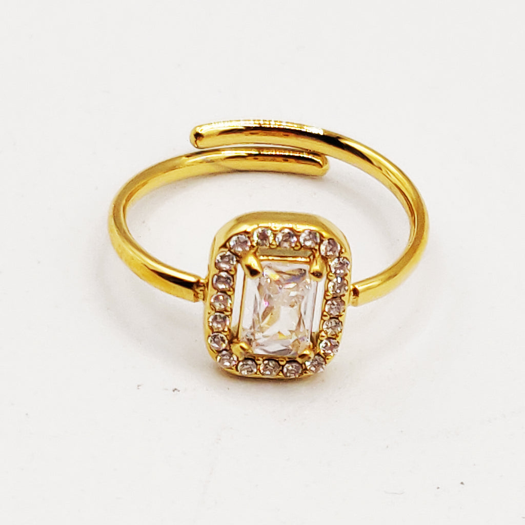 Bague Cristal Rectangle Tour Cristaux
