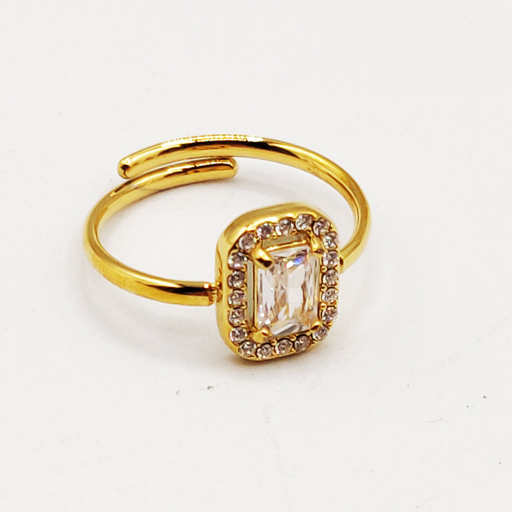 Bague Cristal Rectangle Tour Cristaux