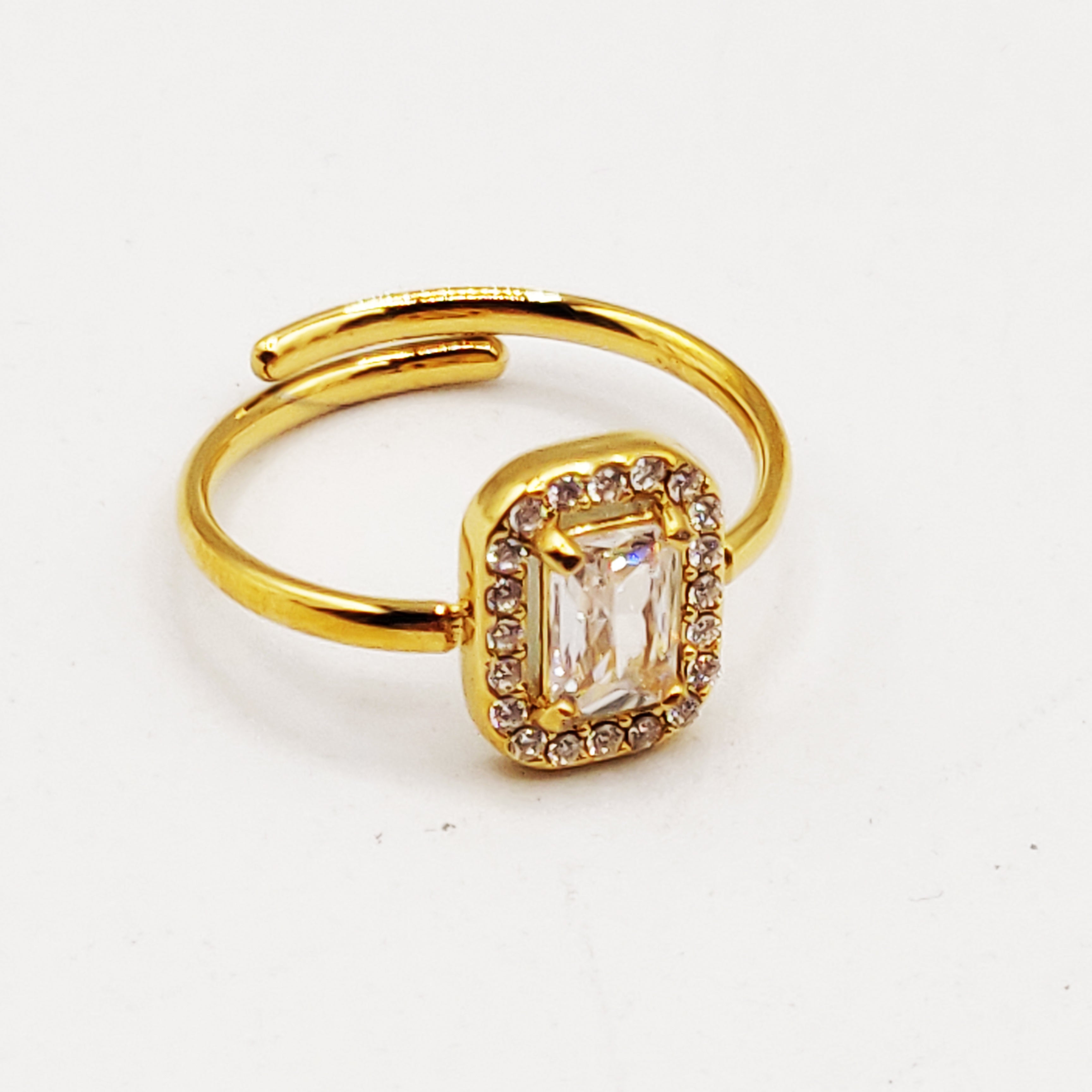 Bague Cristal Rectangle Tour Cristaux