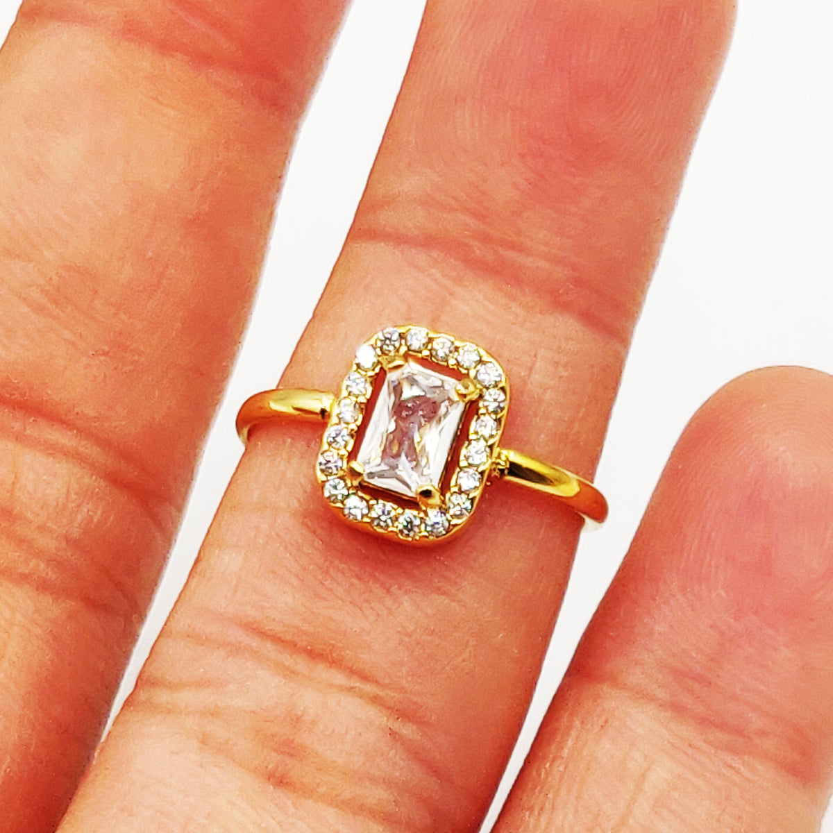 Bague Cristal Rectangle Tour Cristaux