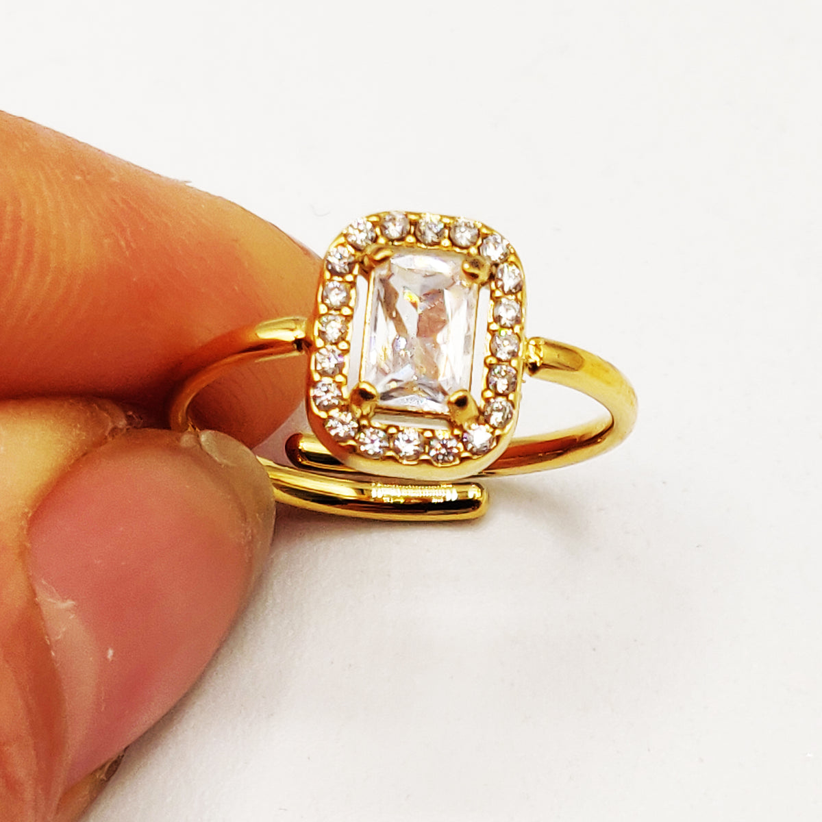 Bague Cristal Rectangle Tour Cristaux