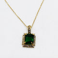 Collier Grand Cristal Vert Tour Cristaux Luxe