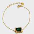 Bracelet Grand Cristal Vert Tour Cristaux Luxe
