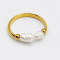 Bague Mi Rigide Mi Perles d'imitation Blanches