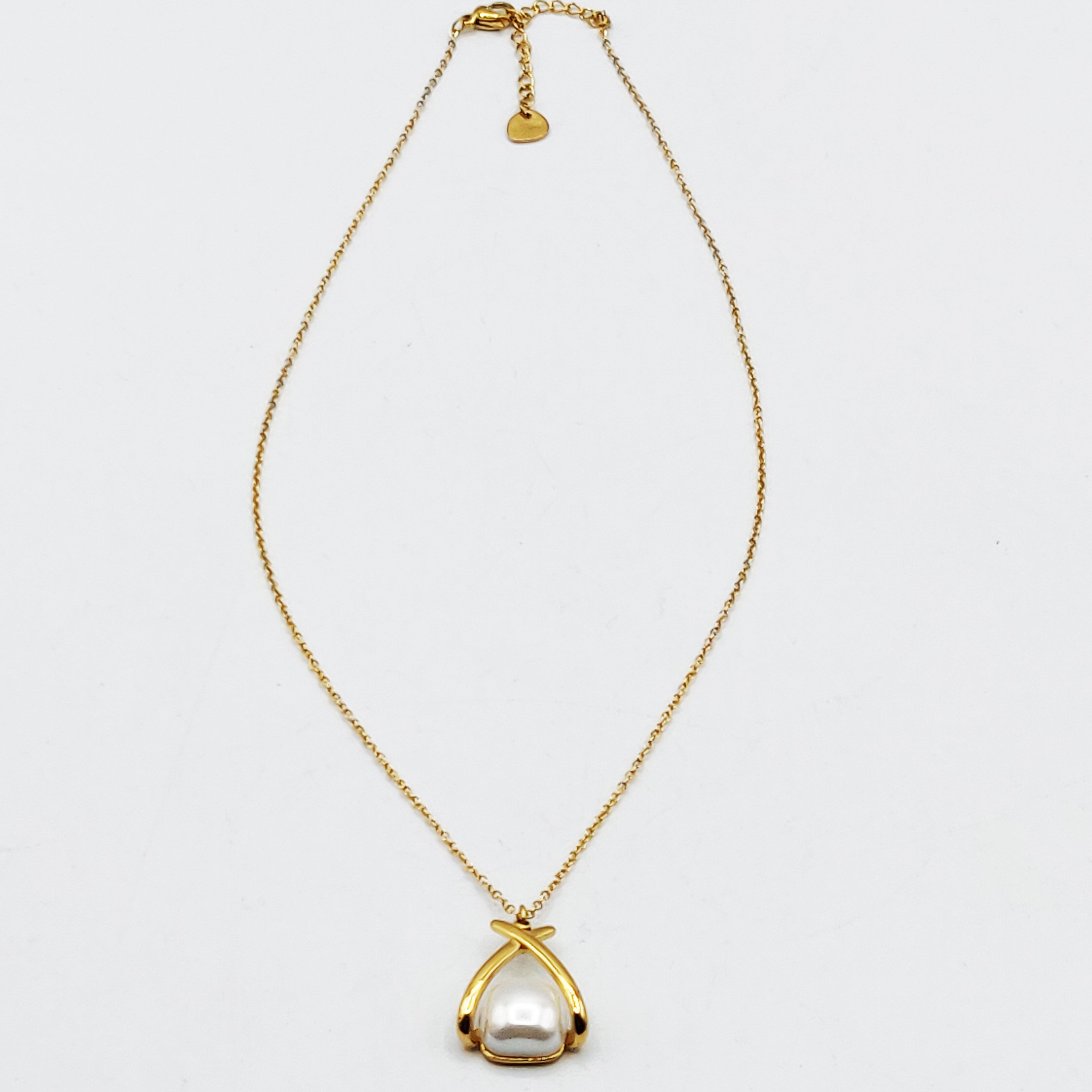 Collier X Perle d'imitation Blanche Luxe