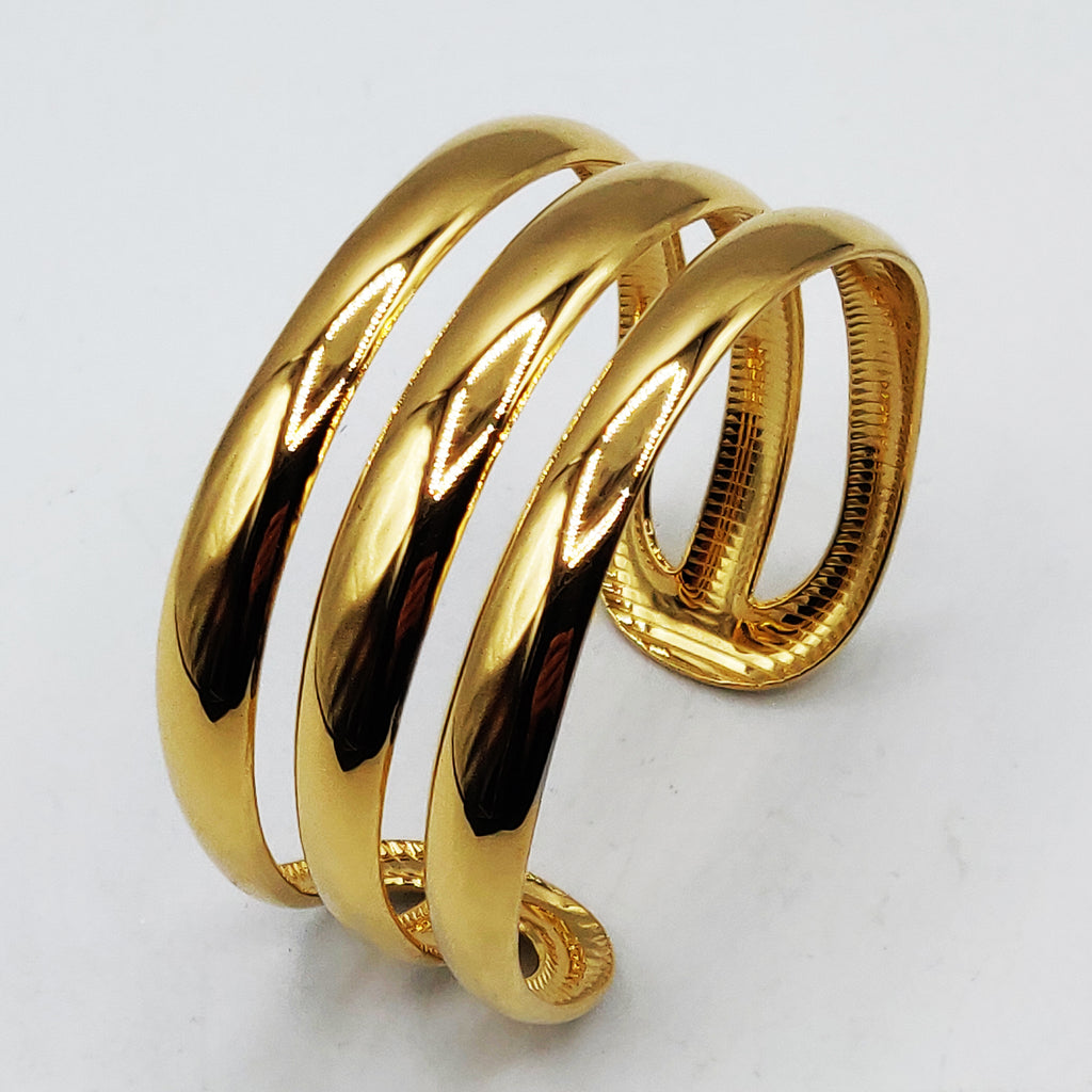 Bracelet Triple Bandes Larges Luxe